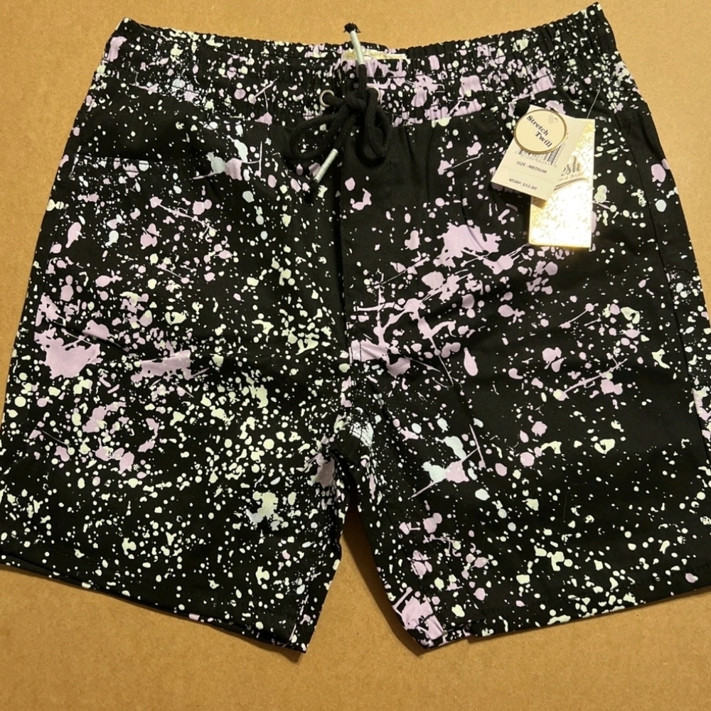 NWT Fresh Prints of Bel-Air by Drill Clothing Co. Stretch Twill splatter paint L